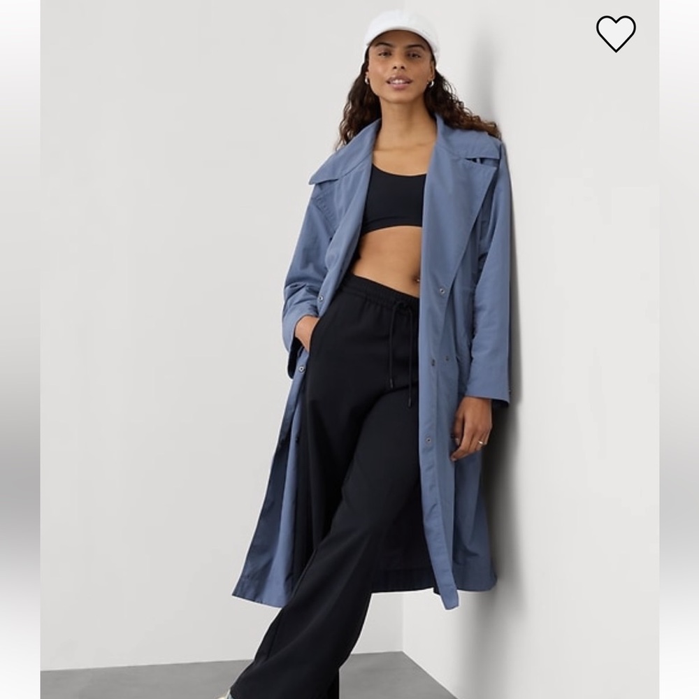 NWT | Athleta Luna Trench coat in Shadow Blue - Medium